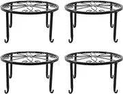 Ksrnsne 4 Pieces Plant Stand Indoor and Outdoor Metal Rust-Proof Plant Stand, Flower Pot Stand Black