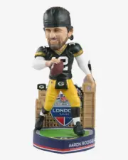 Aaron Rodgers Green Bay Packers 2022 International Game Bobblehead NFL Football
