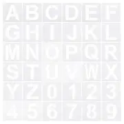 4 Inch Letter Number Stencils Alphabet Templates Set with Ring 5"W White 36pcs