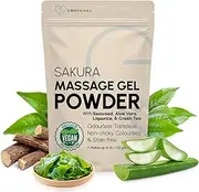 Japanese Nuru Massage Gel Powder 50g - Sakura Edition | Resealable Sachet | Aloe Vera, Seaweed, Liquorice, & Green Tea | Made in Japan | Odorless, Tasteless, Stain-Free | Makes Up to 1.32 Gal of Gel