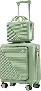 [Wnota] Trolley Suitcase Two-Piece Suitcase Set, Coded Boarding Case, 18in Trolley Case, Lightweight Suitcase Luggage Suitcase (Color : OneColor, Size : 14+18in)