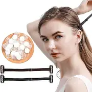 Pack of 2 Face Lifting Bands with Clips, Invisible Hair Bands for Chin, Neck and Eyes, Reusable Face Lifting Band (Black + Brown) - Includes Disposable Face Mask