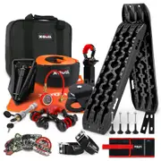 X-BULL Winch Recovery Kit With Recovery tracks Mounting Pins Snatch Strap Hitch Receiver 4WD 4X4