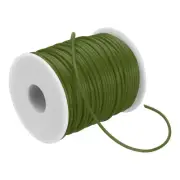 55 Yards 2mm PVC Hollow Pipe Rubber Cord 1mm ID with Plastic Spool, Olive