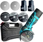 Mini Angle Grinder, 2 x 6000 mAh/16.8 V Battery, Mini Flex 28000 rpm/76 mm, Professional Mini Battery Angle Grinder Set, Suitable for Cutting and Polishing