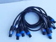5pack SpeakON 2-Conductor 12AWG w/Neutrik NL4FX DJ's Pro Audio Speaker Cable 2FT