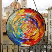 Stained Glass Rainbow Spiral Suncatcher, Rainbow Spiral Suncatcher, Home Decor