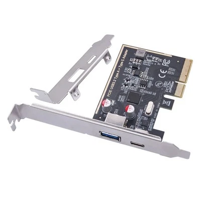 PCIE USB 3.2 GEN2 10G + Type C 10G Adapter PCI Express X4 Expansion Card6444