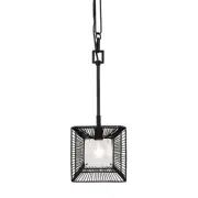 Varaluz Arcade 1 Light Mini Pendant, Carbon/Black/Clear - 366M01CB