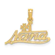 14K Yellow Gold #1 Nana Script Charm