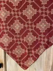 New Primitive Colonial NEWBURY RED COVERLET THROW Woven Tablecloth or Blanket