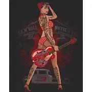 Paint by Numbers kit with Frame, 19.7x15.7in - Rock and roll forever - 10316