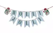 Raz Imports Holly Holly Wood Banner Garland With Snowmen 42” Long New