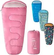 Silentnight Kids Sleeping Bag - Girls Boys 3 Season Mummy Sleeping Bag Ideal for Spring and Summer with Soft Touch Warm Cosy Fabric and Fibres - Machine Washable - 165 x 82cm