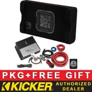 KICKER 350W 49L7TDF82 8" CAR AUDIO SUB PACKAGE + CLASS D AMPLIFIER + 4AWG KIT