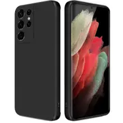 MCC For Samsung Galaxy S21 Ultra 5G Soft Liquid Silicone Shockproof Case Cover G998 [Black]