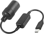 Leloco USB C 5V Male to 12V Car Cigarette Lighter Socket Converter 60 cm, USB C Cigarette Lighter Adapter for Car Cigarette Lighter Driving Recorder DVR Dash Camera GPS