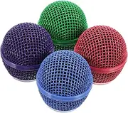 Kisangel 4pcs Vibrant Microphone Grill Replacement Mesh Covers Durable Mic Head Accessories for Wireless Mic Supplies for Upgrading Your Performance Setup