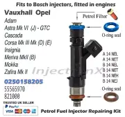 Fuel Injector Service Kit O-Ring 0280158205 Vauxhall Opel models 1.4 engines
