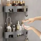 Plastic Bathroom Storage Rack No Punch Condiment Organizer Shampoo Organizer