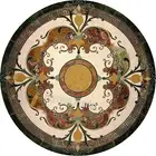 Round Marble Dining Table Top Gemstone Inlay Work Bar Table with Luxurious Look