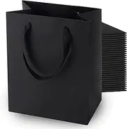 MOXARYSU Black Gift Bags With Handles: 8x5x10 Inch 30pcs Black Paper Bags Medium Bulk For Party Shopping Birthday Wedding (M, 30)