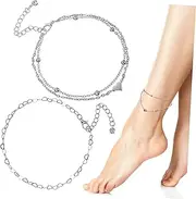 TOGEVAL Boho Heart Chain Anklet Bracelet for Women Love Anklet Jewelry Adjustable for Casual Formal Wear