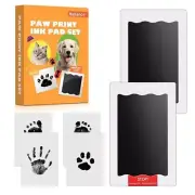 Baby Hand and Footprint Kit, Paw Print Kit for Dog Cats, 2 Inkless Print Pads, 4