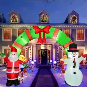 12 Ft Lighted Christmas Inflatable Archway, Inflatable Santa Claus and Snowman A