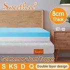 Sweetlove Dual Memory Foam Mattress Topper COOL GEL Queen Double King Single