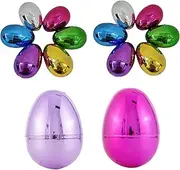 14PCS Easter Eggs, Metallic Fillable Plastic Eggs, 2.4x1.7 Shinny Plastic Eggs Colorful Bulks for Easter Egg Hunt, Surprise Egg, Easter Hunt