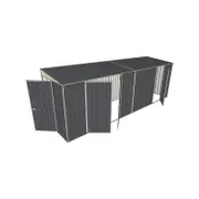 Build-a-Shed 1.5 x 6 x 2m Hinged Door Tunnel Shed with 3 Hinged Side Doors - Grey