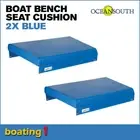 Boat Bench Seat Cushion 600mm x 400mm Dense 50mm Foam - Blue x2