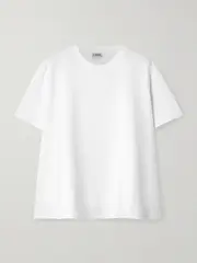 [LOEWE] LOEWE - Embroidered Cotton-blend Jersey T-shirt - White - small small White