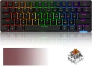Ajazz STK61 Wireless Gaming Mechanical Keyboard, BT LED Backlit USB for Xbox/PS4