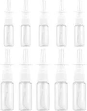 EXCEART 10pcs Empty Nasal Spray Bottle Refillable Nasal Container Pot Fine Mist Sprayers Atomizers Transparent Makeup Cosmetics Essential Oils 10m and 20ml