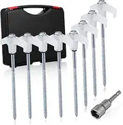 GRIRIW 20 Pcs Glow Dark Tent Stakes Heavy Duty Threaded Design for Secure Camping Installation for Tents and Outdoor Use