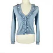 Moschino Light Blue Cardigan, Sz 6
