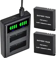 2 Packs AZ16-1 Batteries Dual Charger with Type C Port for Original Xiaomi YI lite 2 4K 4k for Xiao yi 4k Action Camera