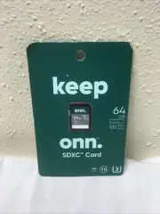 onn.Camera Computer Photo Video 64GB 100MB/s Class 10 U3 SDXC Flash Memory #48