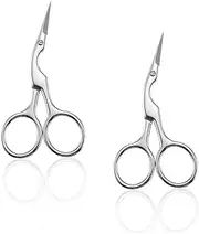 2PCS Professional Stainless Steel Brow and Nail Scissors Set for Men and Women - Multi-Purpose Eyebrow and Eyelash Trimming Kit