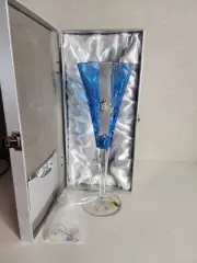 Waterford 2013 Snowflake Wishes Goodwill Light Blue Crystal Champagne Flute New