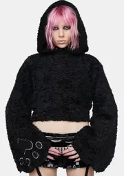 [Punk Rave] Cute Cat Paw Fluffy Pullover