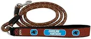 NFL Carolina Panthers Football Leather Rope Leash, Medium, Brown