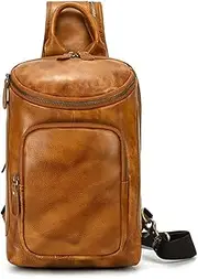 [NICDIU] JSEIAJB Large Capacity Multi-functional Crossbody Bag Vintage Single Shoulder Wrap Layer Cowhide