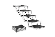 Petzly Foldable Dog Ramp Adjustable Height Dog Stair Portable Aluminium 5/6 Step