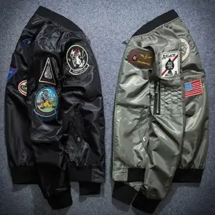 【米蘭精品】空軍夾克MA1外套(帥氣時尚美式徽章男外套2色73pf6)