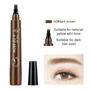 Waterproof 3D Eyebrow Pencil with Natural Microblade Effect dark brown