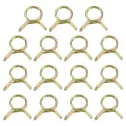 15Pcs Double Wire Spring Hose Clamps, 8mm Tube Clips, Color Zinc