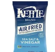 Kettle Brand Potato Chips Air Fried SEA SALT & VINEGAR 6.5Oz 30% Less Fat, 1 Bag